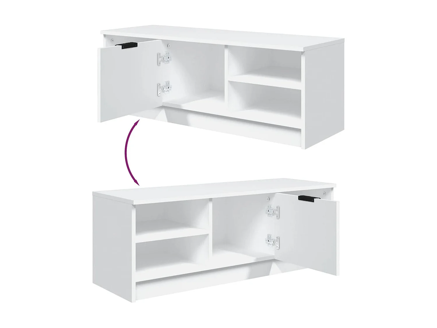 Hilrik  Tv-meubel 102x35,5x36,5 cm bewerkt hout wit