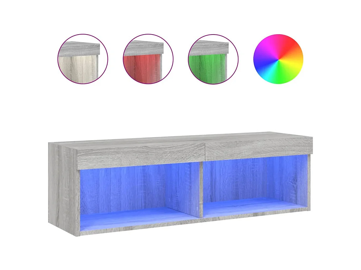 Mano  Mueble para TV con luces LED gris Sonoma 100x30x30 cm
