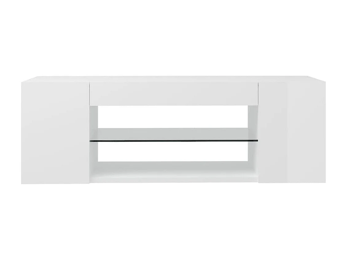 Crijn  Meuble TV avec lumières LED blanc brillant 90x39x30 cm