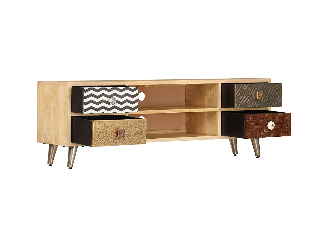 Garden Furniture -  Meuble TV 120x30x40 cm Bois massif de manguier