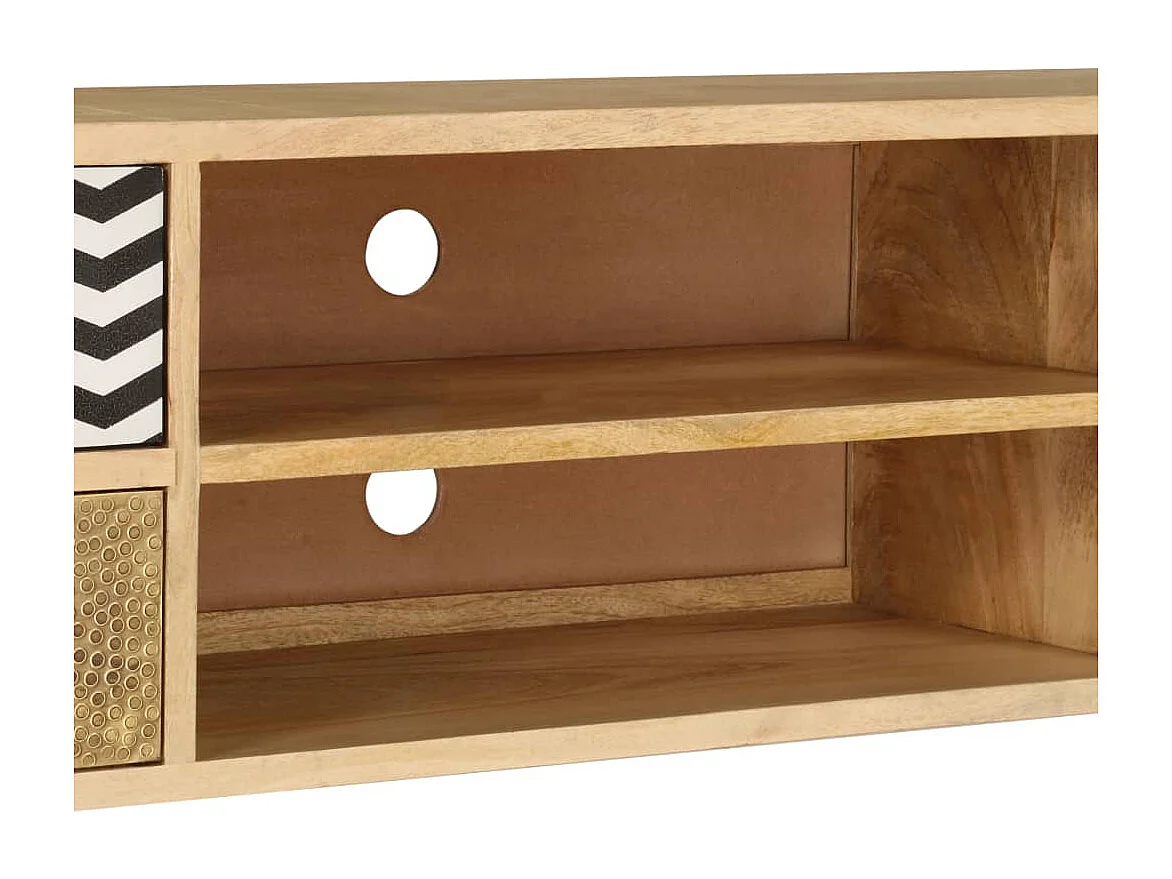 Garden Furniture -  Mueble de TV de madera maciza de mango 120x30x40 cm