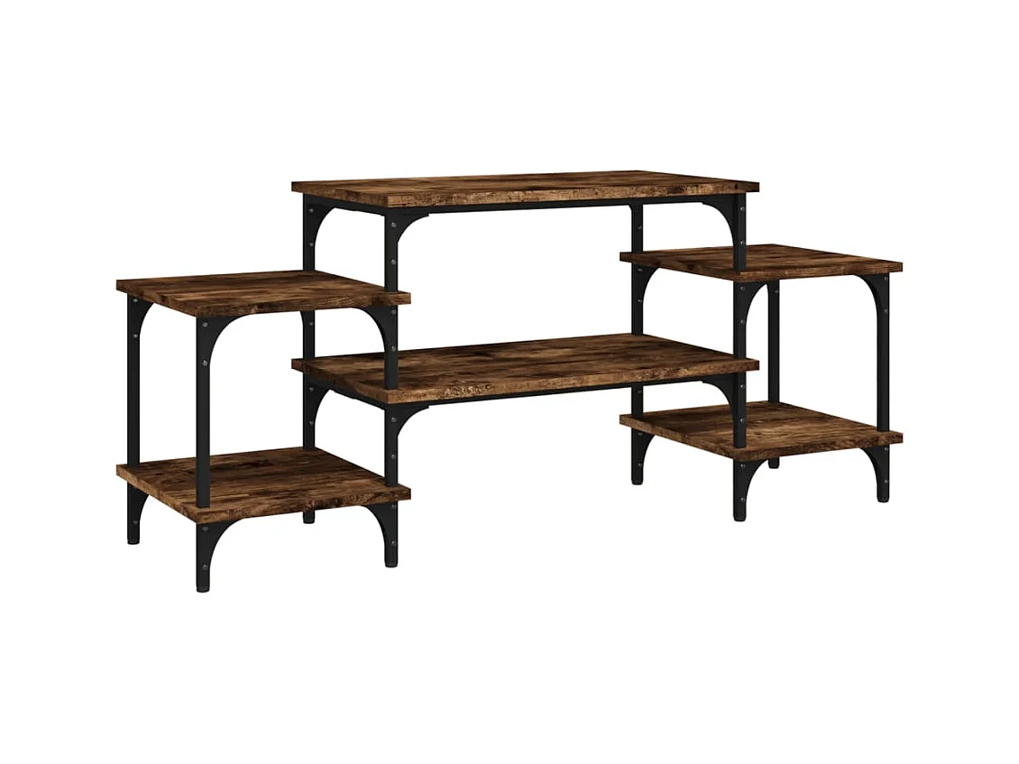 Rebecq  Tv-meubel 117x35x52 cm bewerkt hout gerookt eikenkleurig