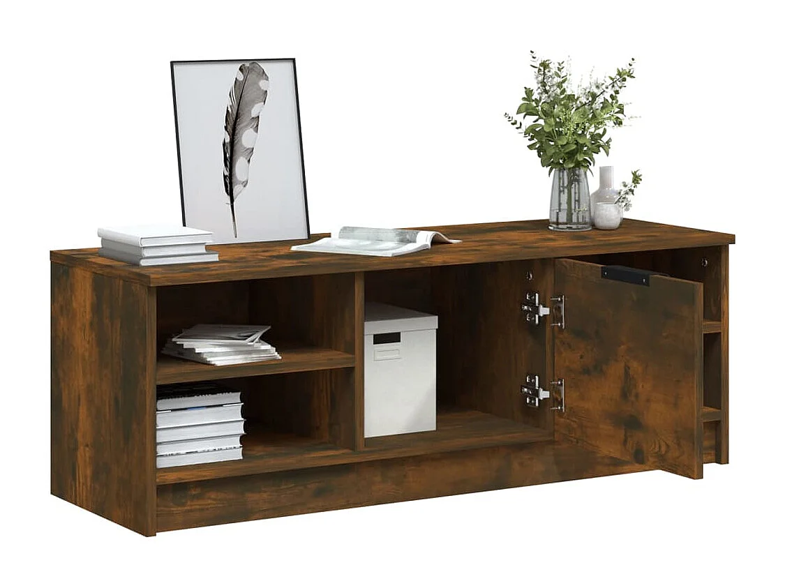 Hilrik  Meuble TV Chêne fumé 102x35,5x36,5 cm Bois d'ingénierie