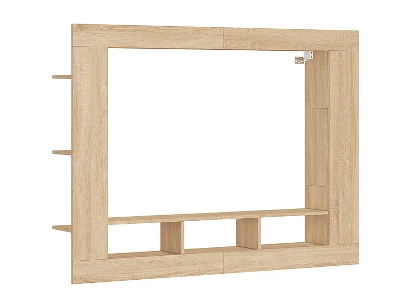 Mykdal  Mueble de TV madera de ingeniería roble Sonoma 152x22x113 cm