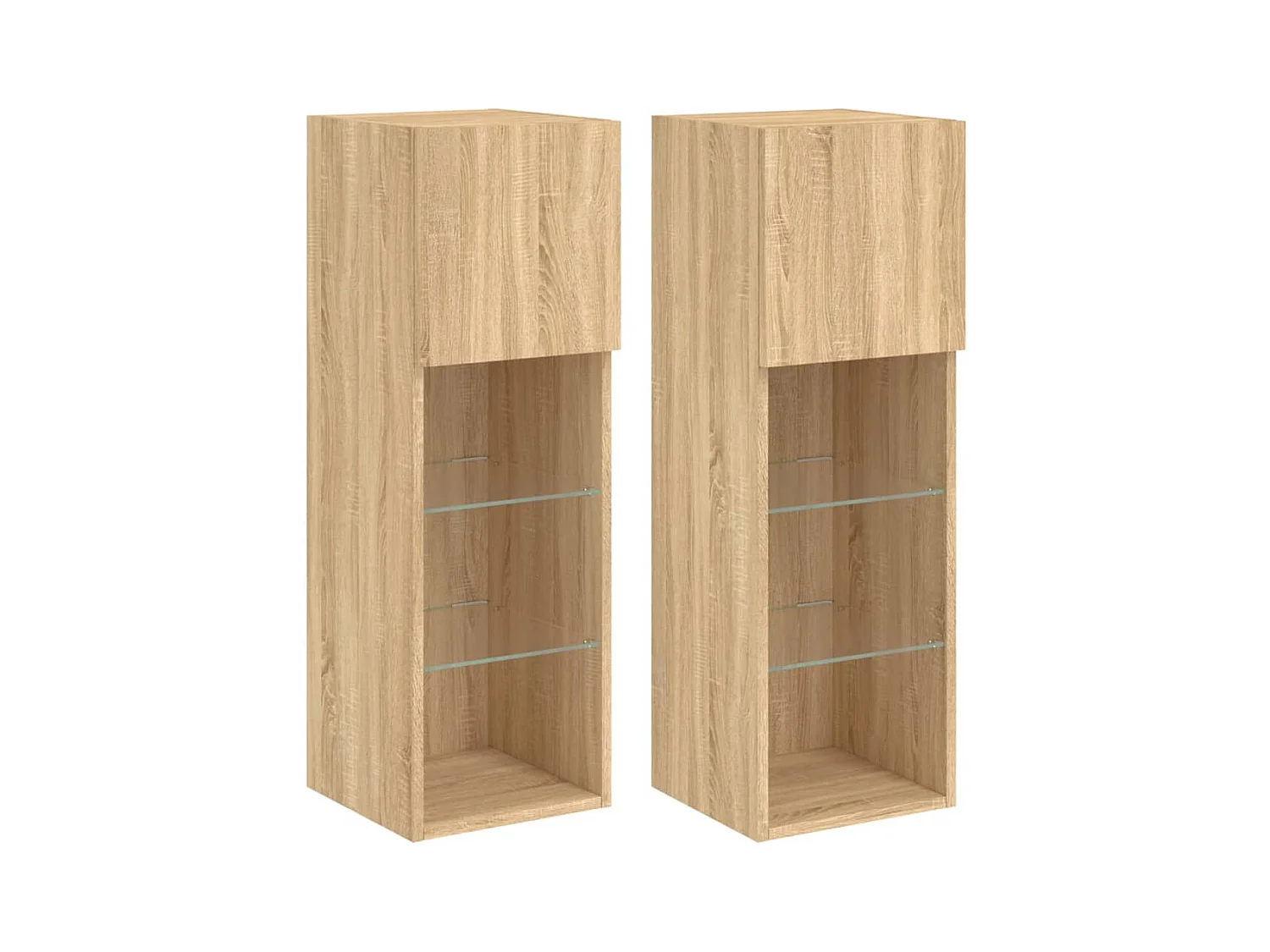 Almar  Tv-meubels met LED-verlichting 2 st 30,5x30x90 cm sonoma eiken