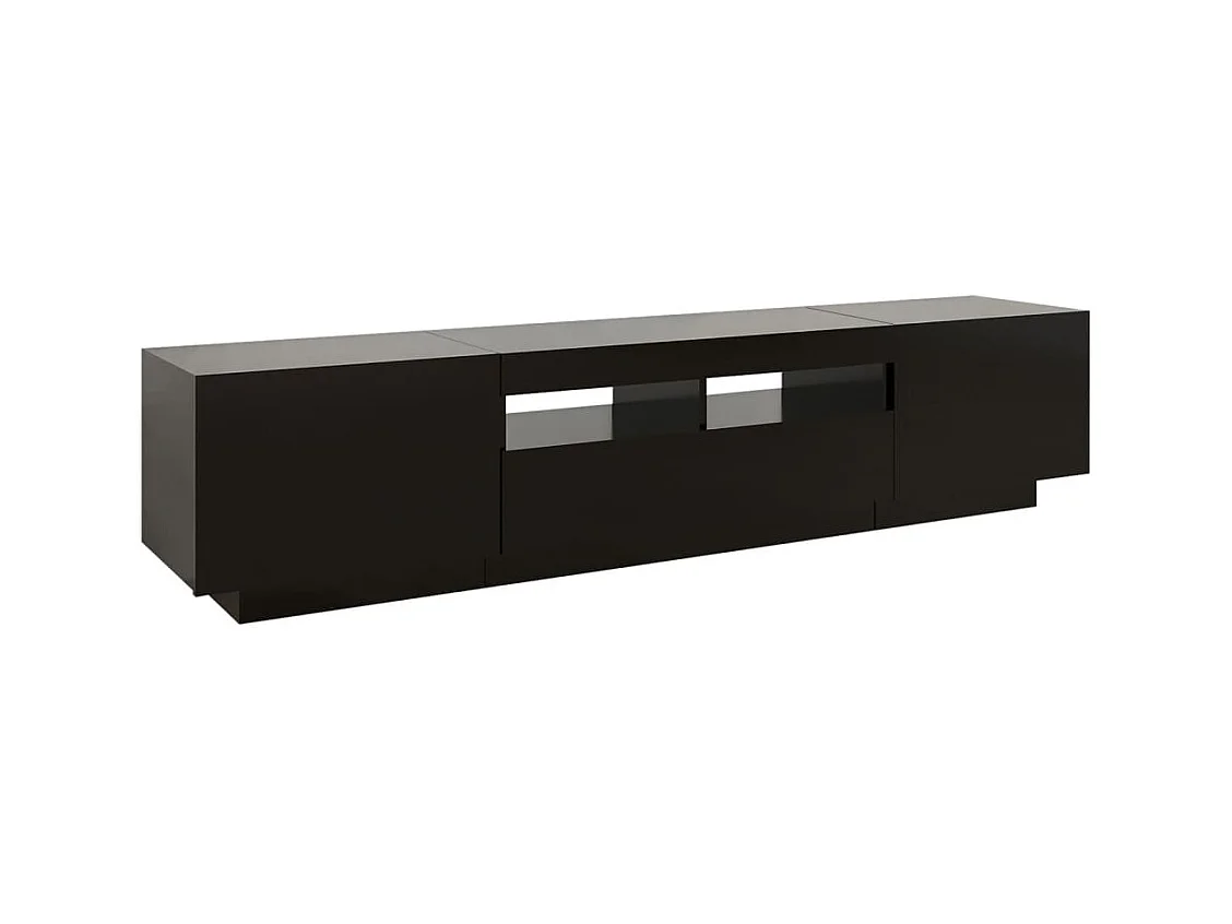 Wyandotte  Meuble TV avec lumières LED Noir 180x35x40 cm
