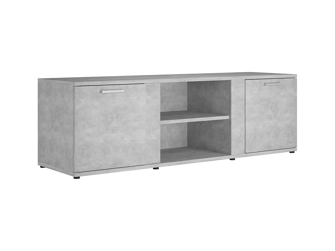 Teodoro Giuseppe  Meuble TV Gris béton 120x34x37 cm Bois d’ingénierie