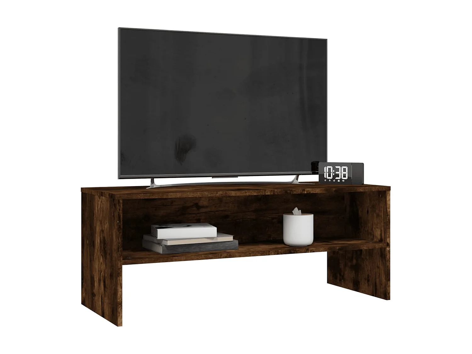 Zerina  Meuble TV Chêne fumé 100x40x40 cm Bois d'ingénierie