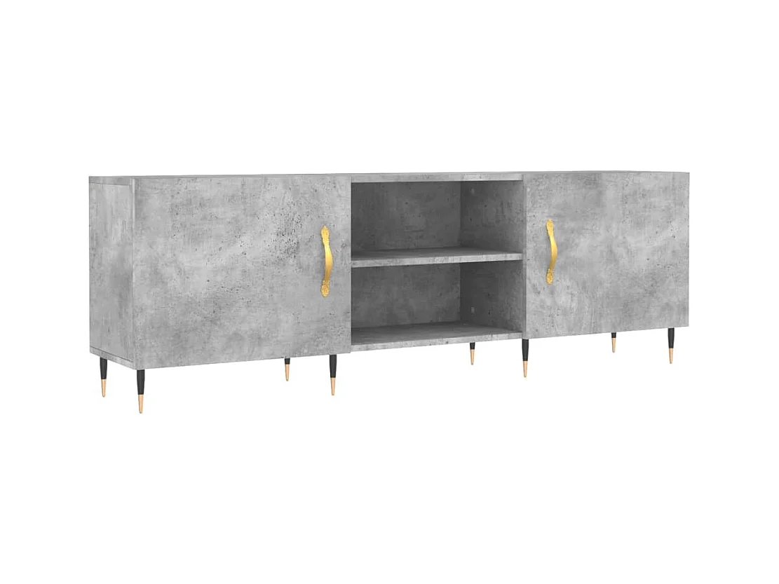 Fouzia  Meuble TV gris béton 150x30x50 cm bois d'ingénierie