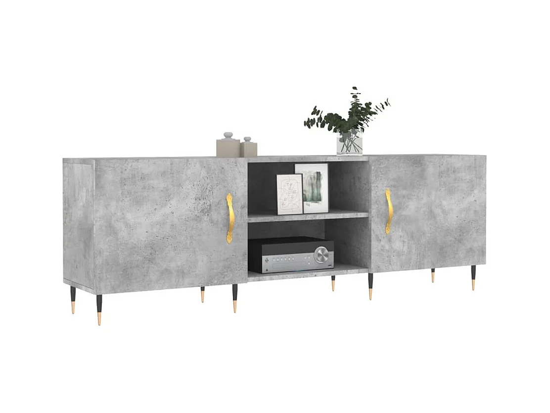 Fouzia  Meuble TV gris béton 150x30x50 cm bois d'ingénierie