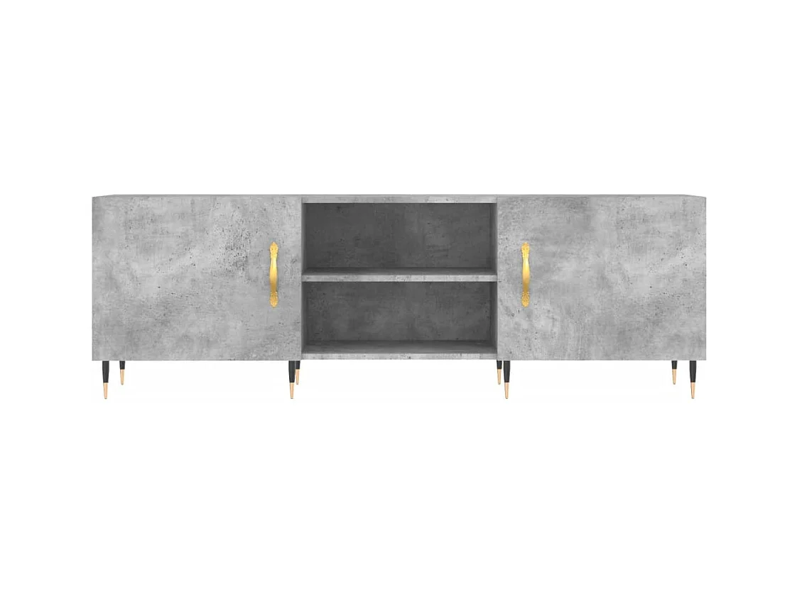 Fouzia  Meuble TV gris béton 150x30x50 cm bois d'ingénierie