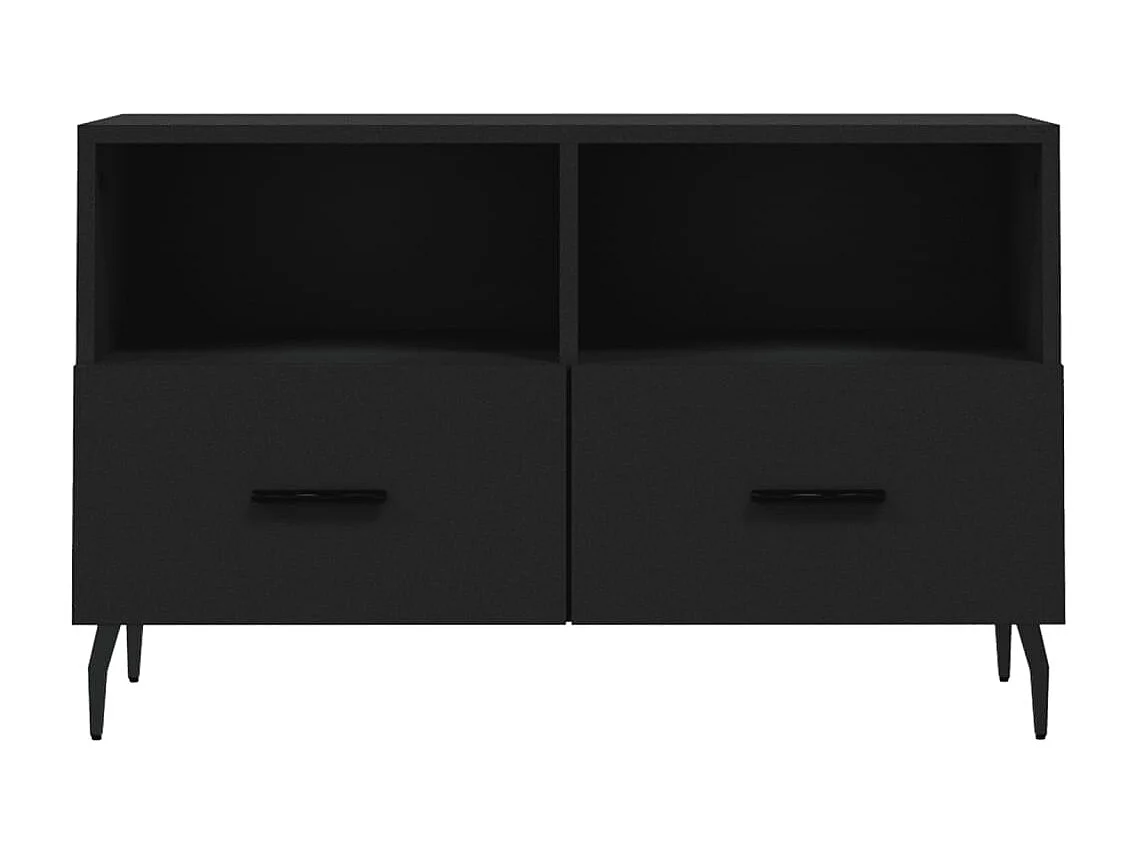 Lianna  Meuble TV Noir 80x36x50 cm Bois d'ingénierie