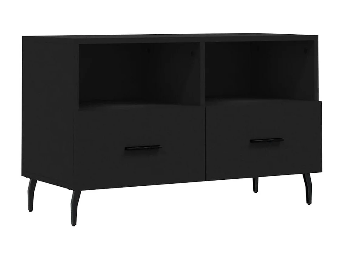 Lianna  Mueble para TV madera contrachapada negro 80x36x50 cm