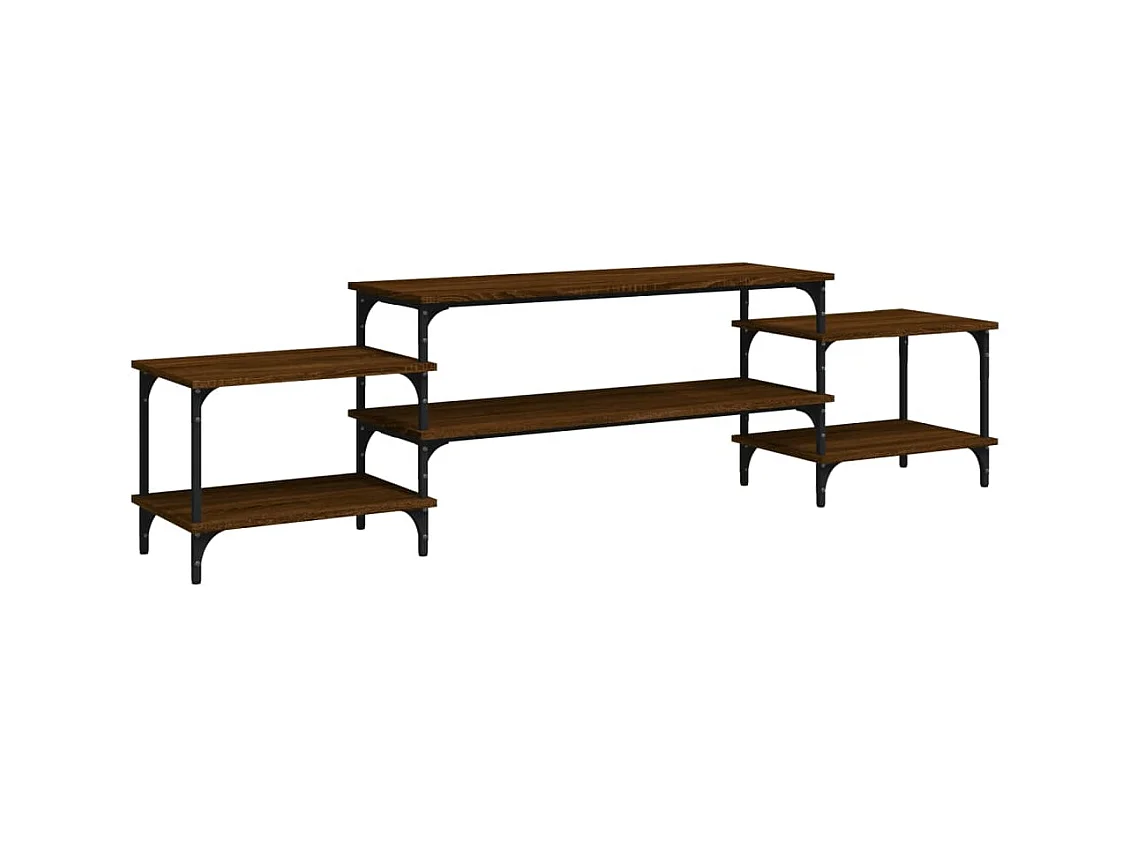 Rebecq  Meuble TV chêne marron 197x35x52 cm bois d'ingénierie