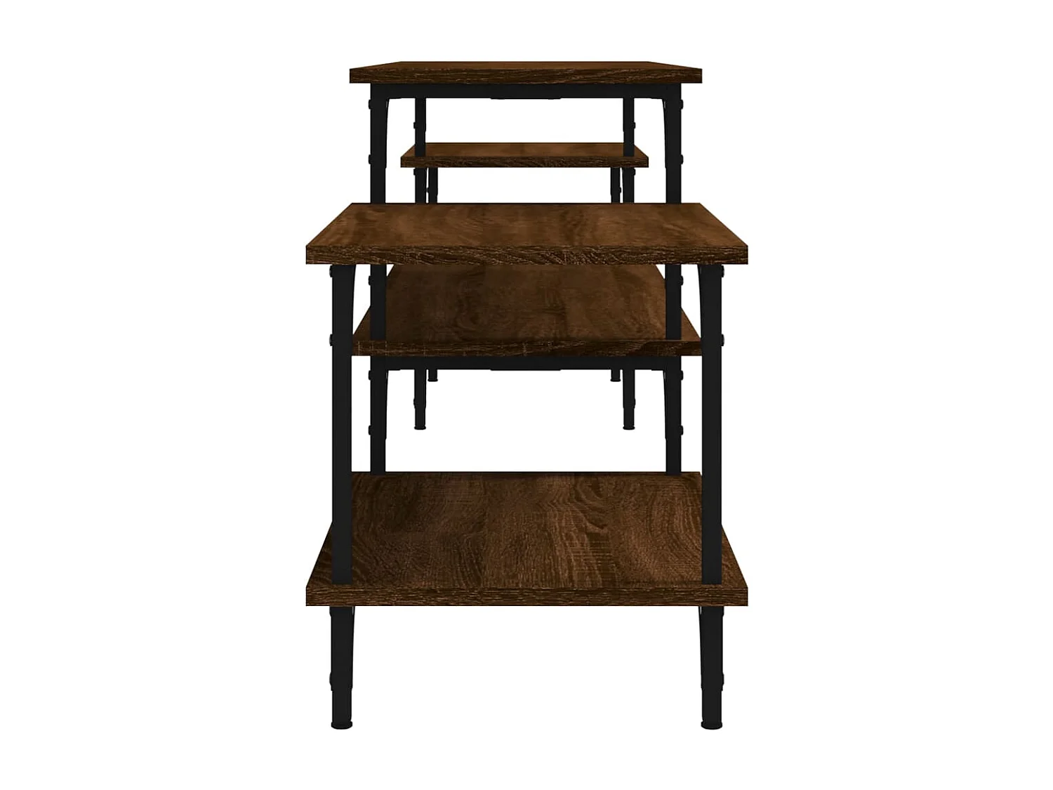 Rebecq  Meuble TV chêne marron 197x35x52 cm bois d'ingénierie