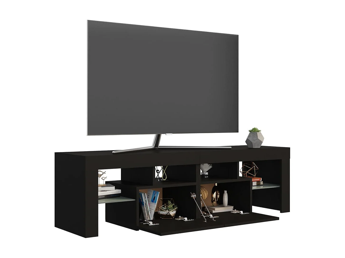 Hayo  Tv-meubel met LED-verlichting 140x36,5x40 cm zwart