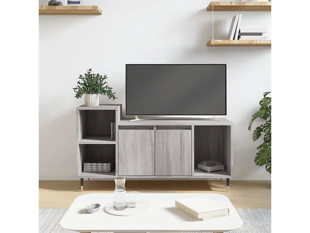 Nyrena  Meuble TV Sonoma gris 100x35x55 cm Bois d'ingénierie