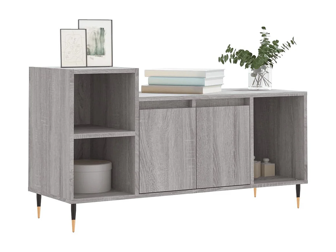 Nyrena  Meuble TV Sonoma gris 100x35x55 cm Bois d'ingénierie
