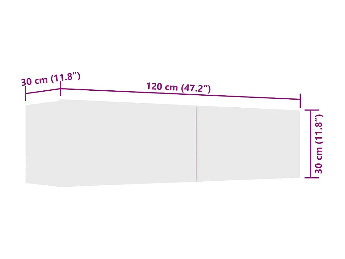 Mitchel  Tv-meubel 120x30x30 cm bewerkt hout wit