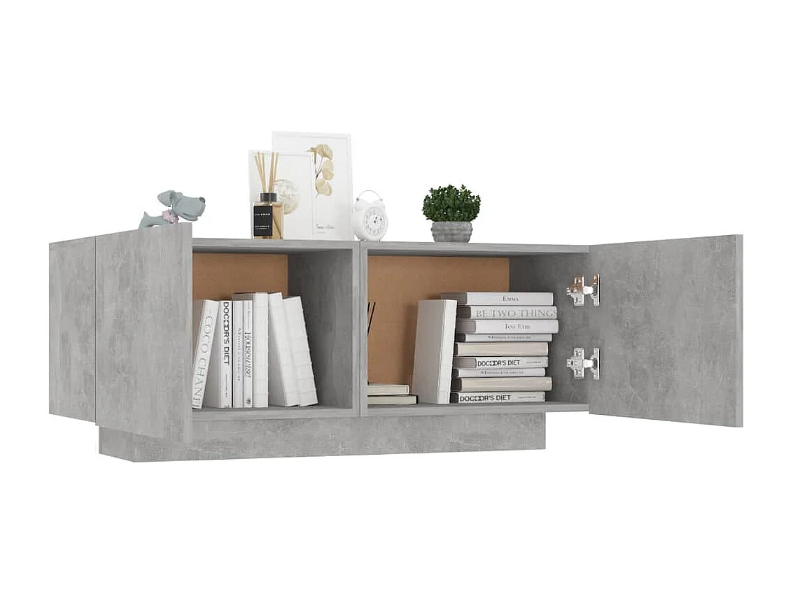 Westwego  Meuble TV Gris béton 100x35x40 cm Bois d'ingénierie