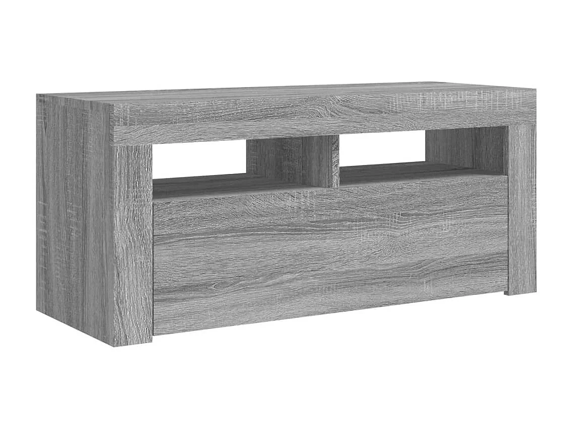 Kristineberg  Meuble TV avec lumières LED Sonoma gris 90x35x40 cm