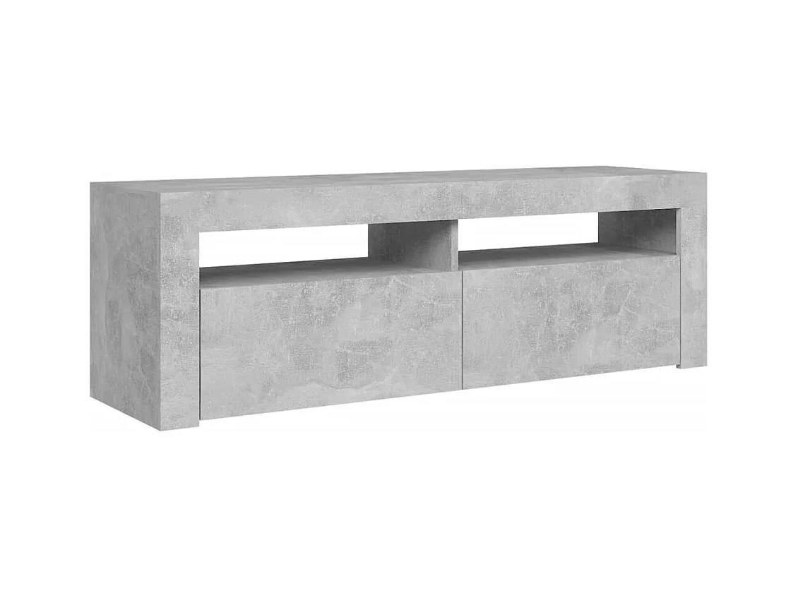 Afet  Meuble TV avec lumières LED gris béton 120x35x40 cm