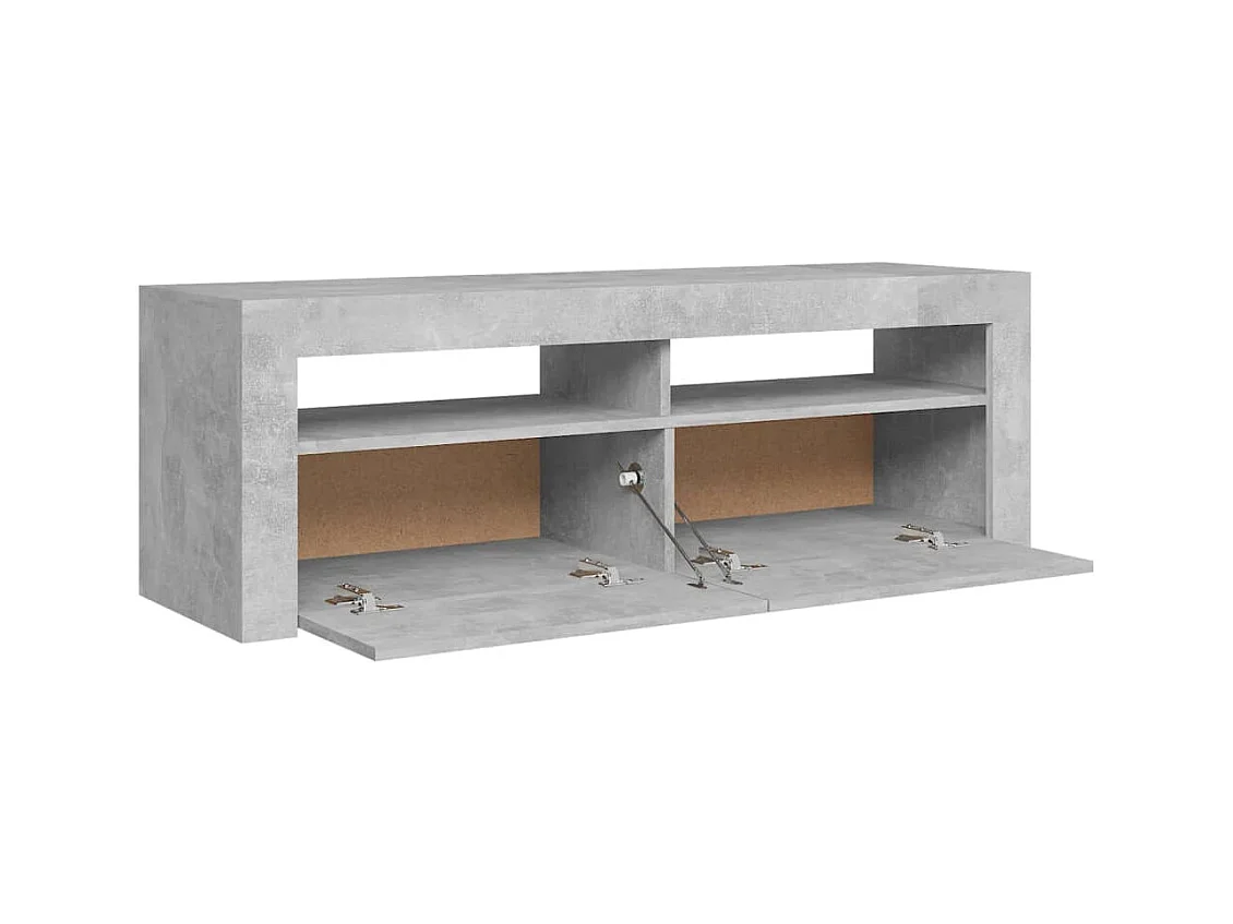 Afet  Meuble TV avec lumières LED gris béton 120x35x40 cm