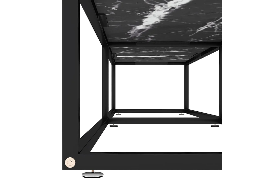 Ballypatrick  Meuble TV marbre noir 180x40x40,5 cm verre trempé