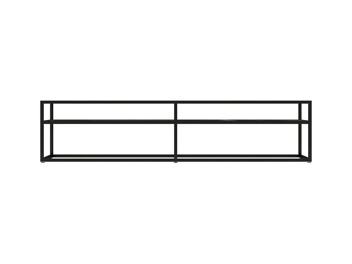 Ballypatrick  Mueble de TV vidrio templado color mármol negro 180x40x40,5 cm