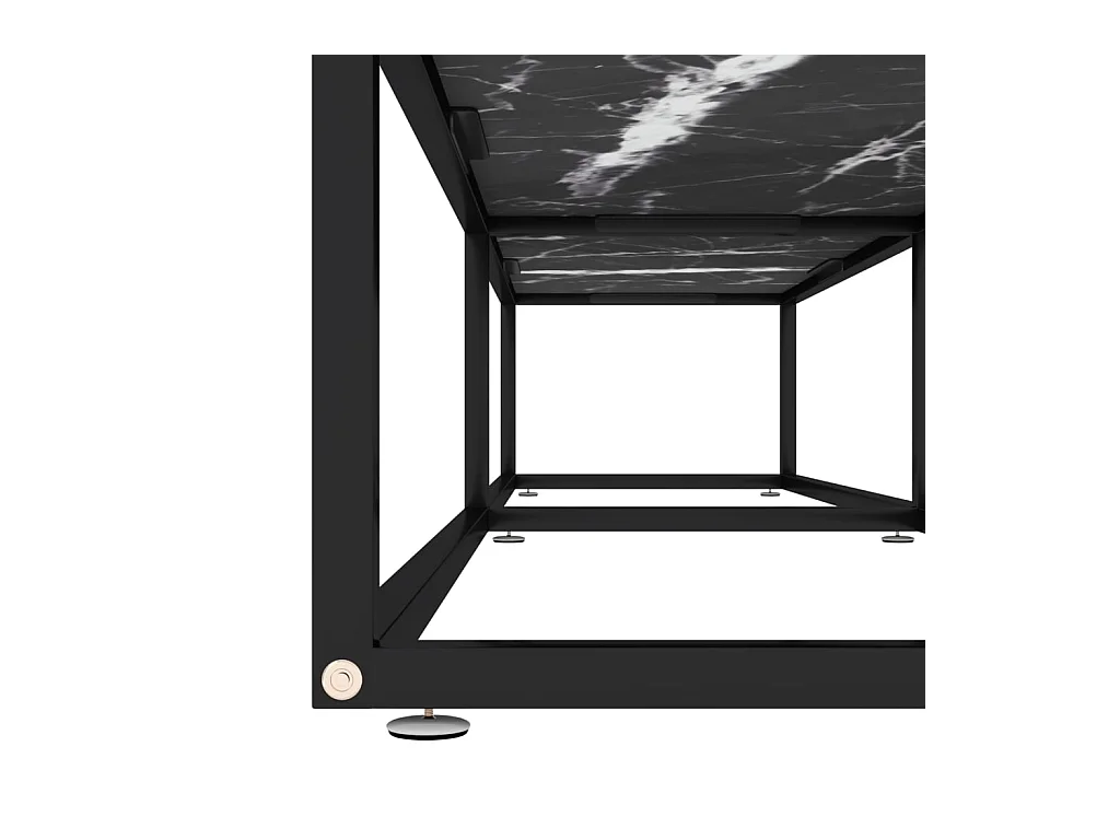 Ballypatrick  Mueble de TV vidrio templado color mármol negro 180x40x40,5 cm