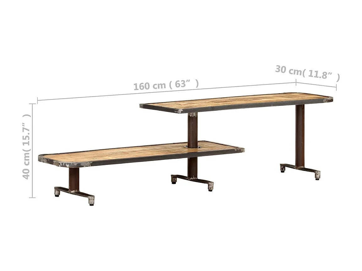 Garden Furniture -  Meuble TV 160x30x40 cm Bois de manguier massif