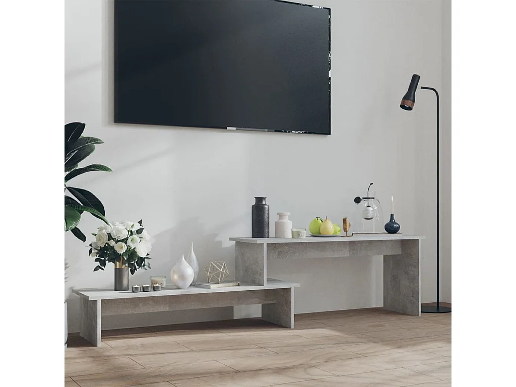Gritnir  Meuble TV Gris béton 180x30x43 cm Bois d'ingénierie