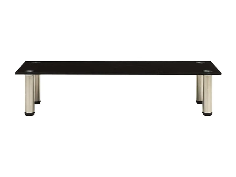 Élie  Meuble TV Noir 80x35x17 cm Verre trempé