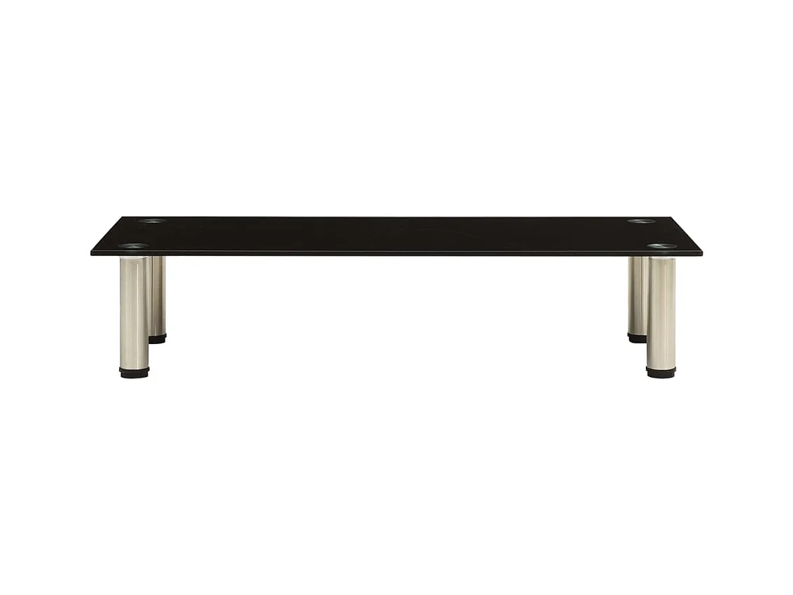 Élie  Meuble TV Noir 80x35x17 cm Verre trempé