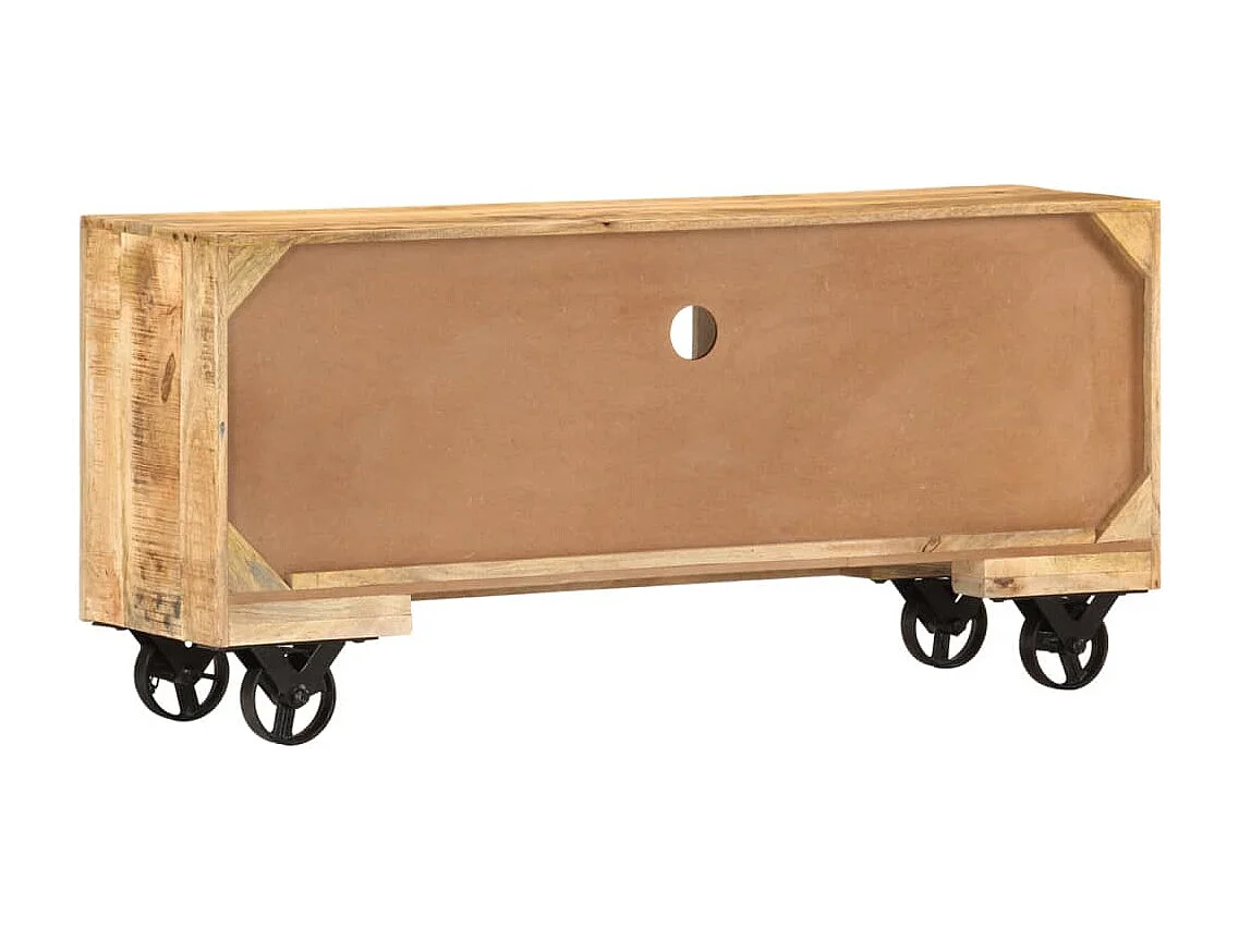 Arngunn  Meuble TV Bois de manguier brut 110x30x50 cm