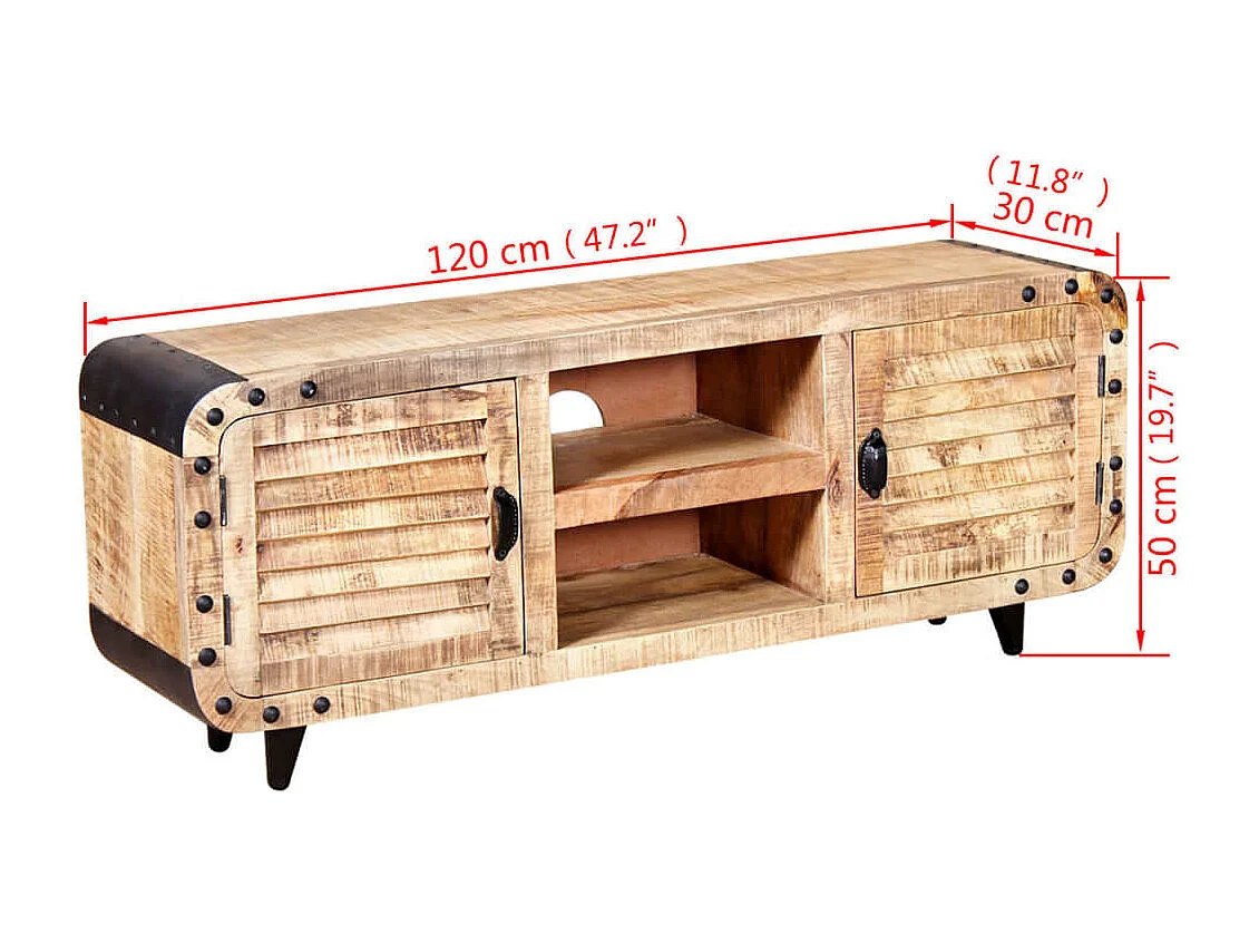 Garden Furniture -  Tv-meubel 120x30x50 cm massief mangohout