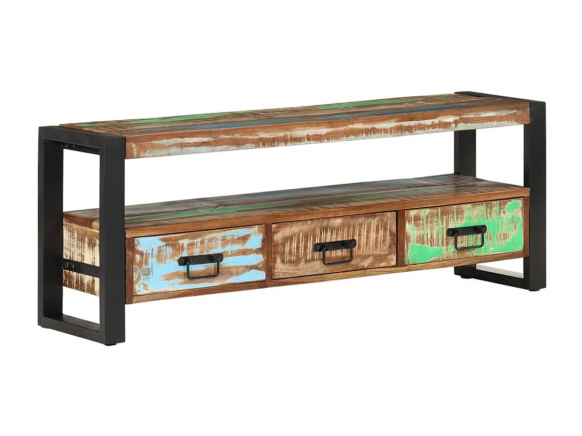 La Mirada  Meuble TV 120x30x45 cm Bois massif de récupération