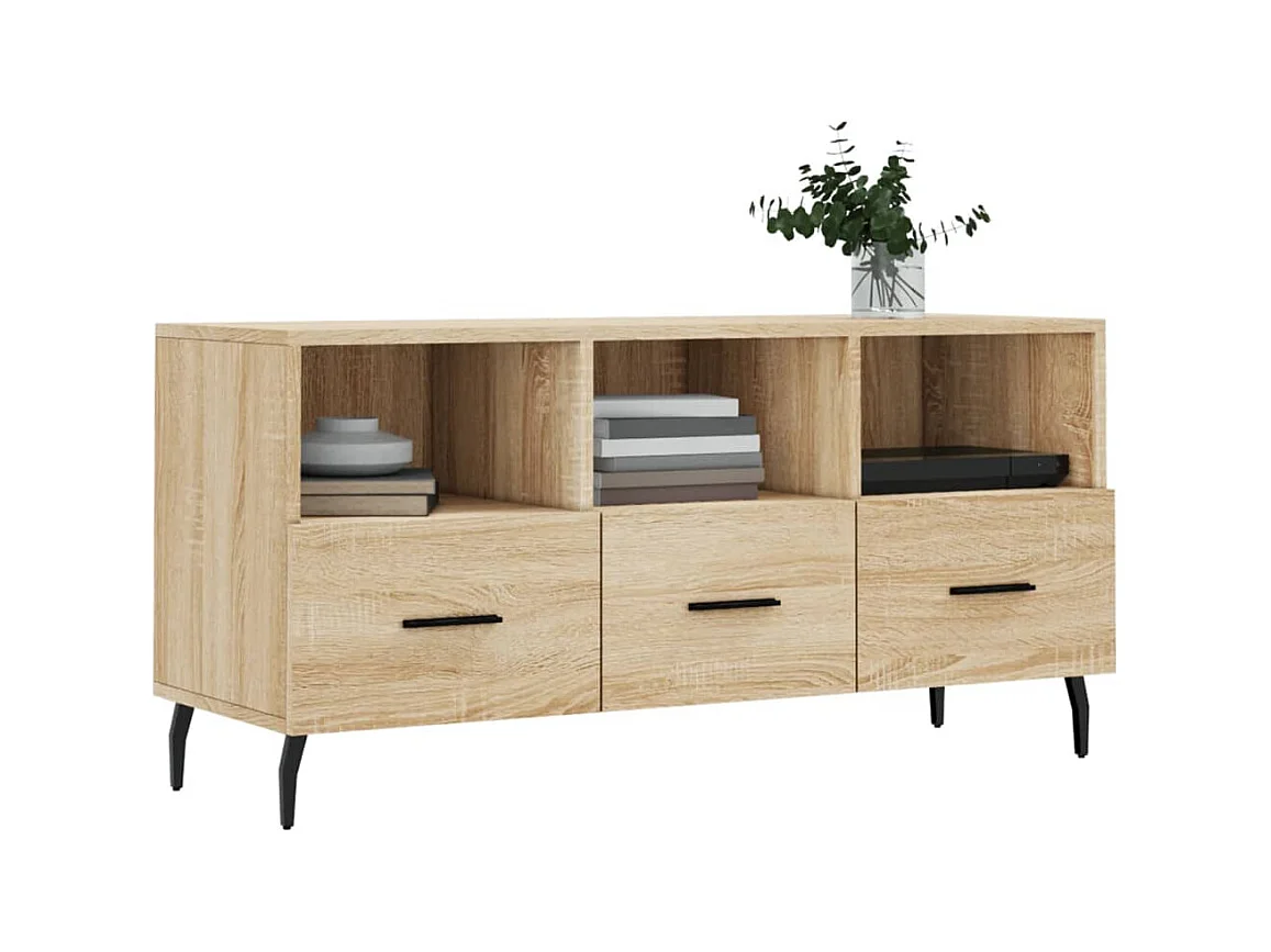 Xandir  Tv-meubel 102x36x50 cm bewerkt hout sonoma eikenkleurig
