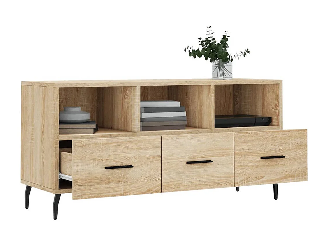 Xandir  Meuble TV chêne sonoma 102x36x50 cm bois d'ingénierie