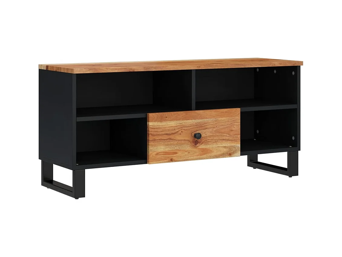 Mordan  Meuble TV 100x33x46 cm bois d'acacia solide et d'ingénierie