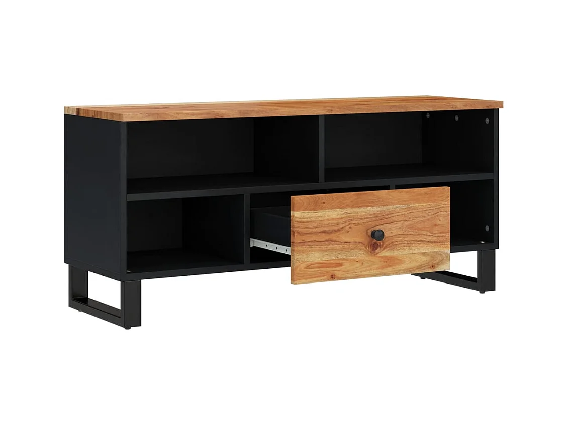 Mordan  Meuble TV 100x33x46 cm bois d'acacia solide et d'ingénierie