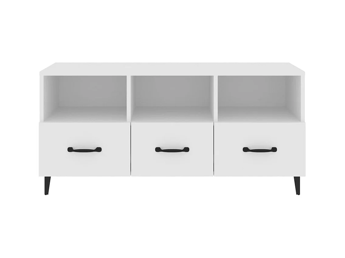 Firuz  Meuble TV Blanc 102x35x50 cm Bois d'ingénierie