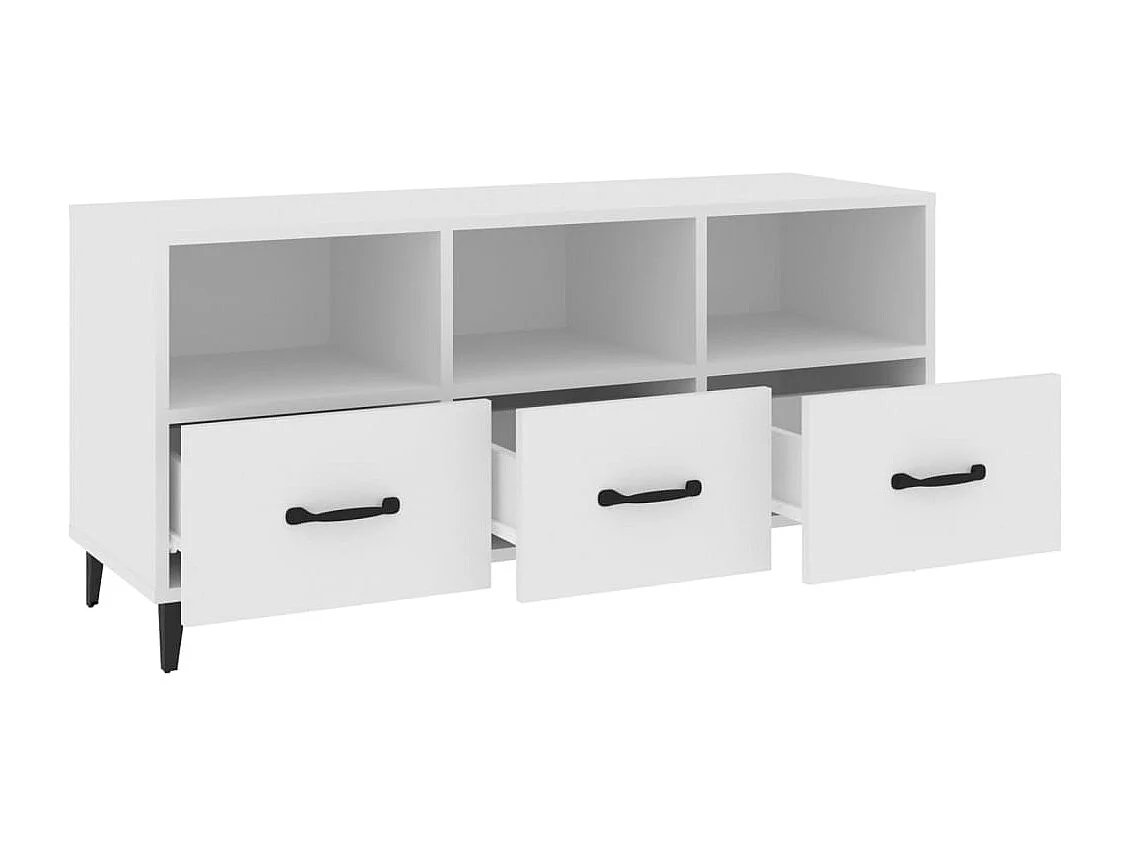 Firuz  Meuble TV Blanc 102x35x50 cm Bois d'ingénierie