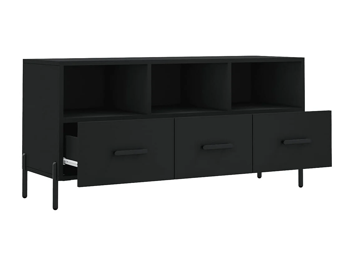 Abbeyfeale  Meuble TV noir 102x36x50 cm bois d'ingénierie