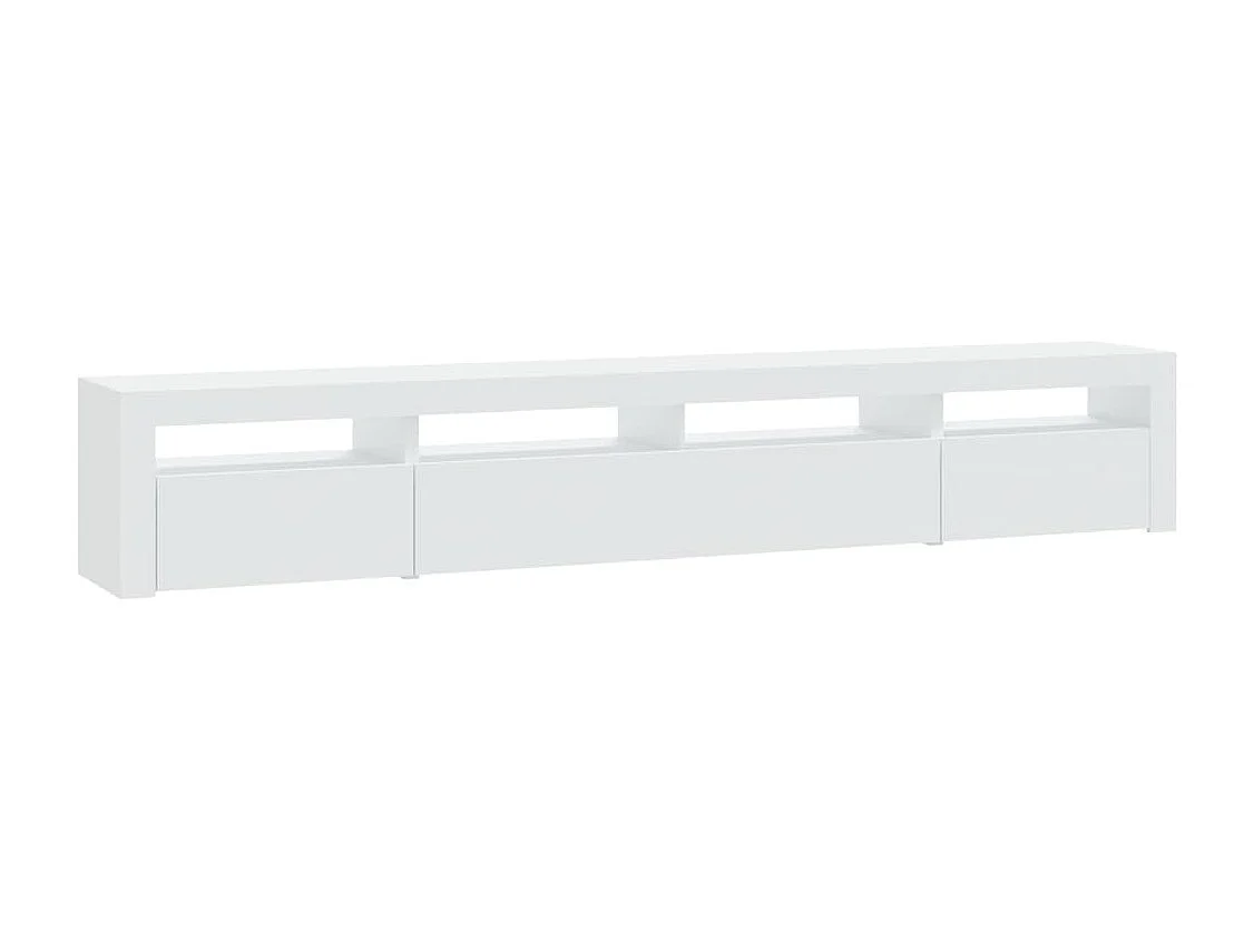 Vleteren  Meuble TV avec lumières LED Blanc 240x35x40 cm