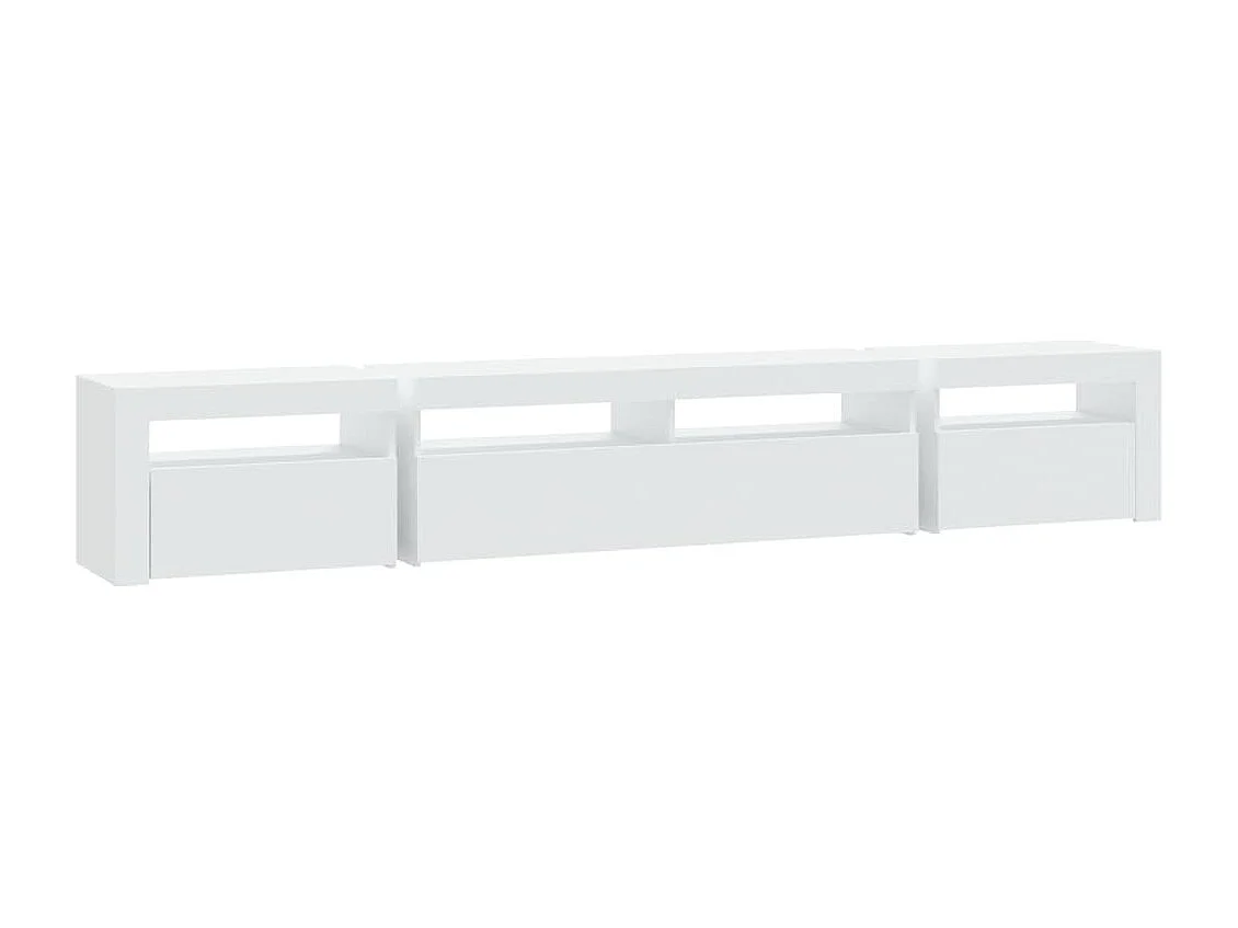 Vleteren  Meuble TV avec lumières LED Blanc 240x35x40 cm