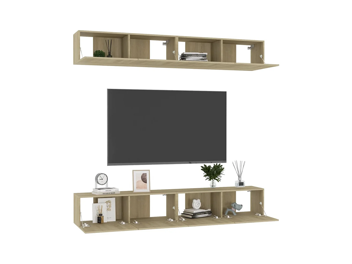 Sultan  Meubles TV 4 pcs Chêne sonoma 100x30x30 cm Bois d'ingénierie