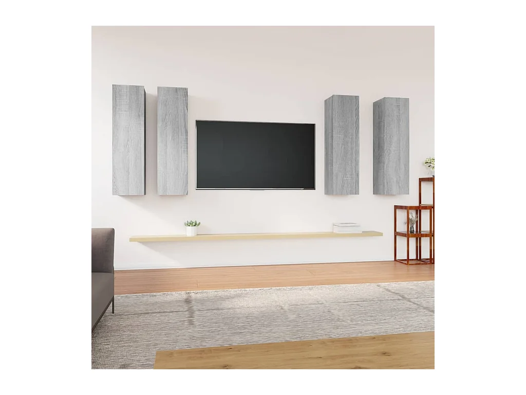 Lea  Meubles TV 4 pcs Sonoma gris 30,5x30x110 cm Bois d'ingénierie