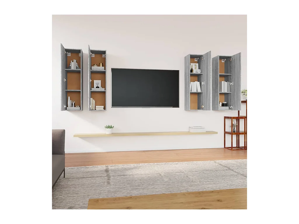 Lea  Meubles TV 4 pcs Sonoma gris 30,5x30x110 cm Bois d'ingénierie