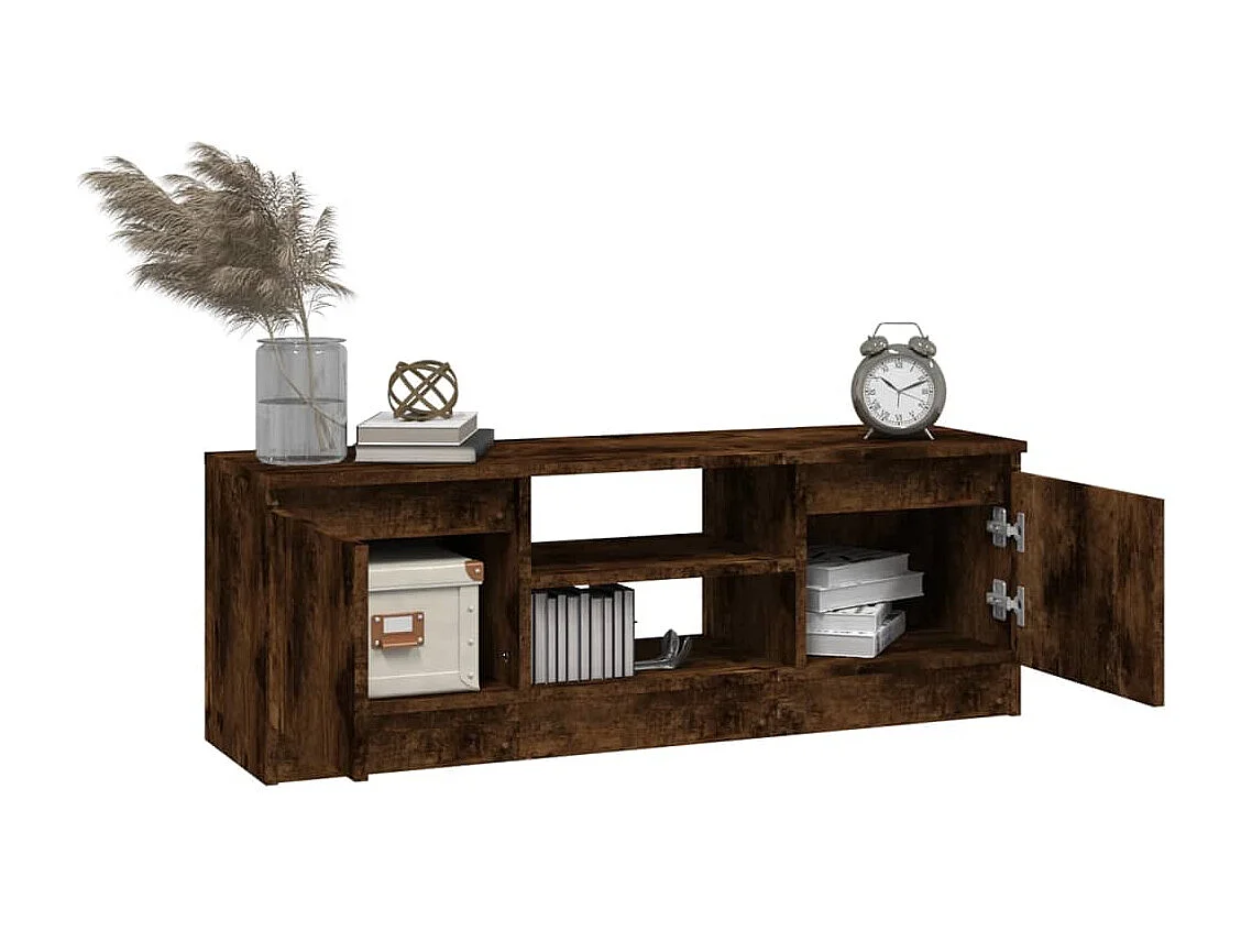 Eugene  Meuble TV avec porte Chêne fumé 102x30x36 cm